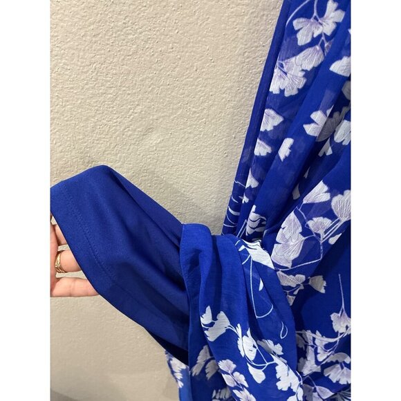 Calvin Klein Dress Women Navy Blue Floral Maxi Whimsy Cottage Lagenlook - Picture 8 of 9